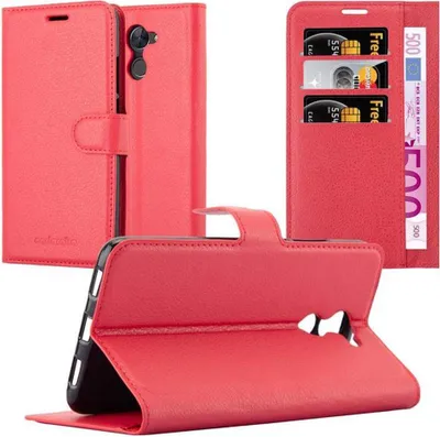 Produktbild von Cadorabo Hülle für Huawei Enjoy 7 PLUS Schutz Hülle in Rot Handyhülle Etui Case Cover Magnetverschluss
