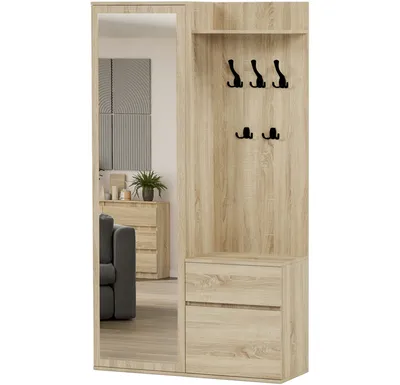 Obrázek produktu pro Framire Šatní skříň zrcadlo věšák botník sonoma V-5