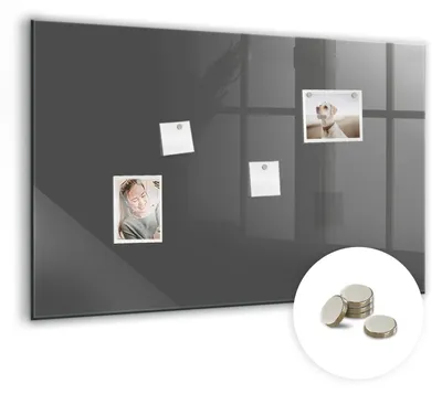 Produktbild von Dekorative Magnettafel 90x60 cm - Magnetwand - für Fotos, Karten und Notizen - Fotowand - Memoboard - Magnetpinnwand - Wanddekoration - Grau