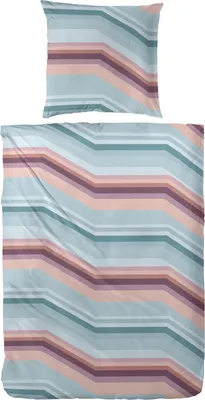 Produktbild von Primera Renforce Bettwäsche 155x220 cm Streifen Wellen pink bunt 123078-36