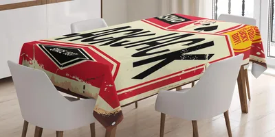 Produktbild von ABAKUHAUS Poker Tischdecke, Casino Sign Illustration Zeige Blackjack-Glücksspiel Kunstdruck, 140 x 170 cm, Creme Vermilion und Dunkelgrau