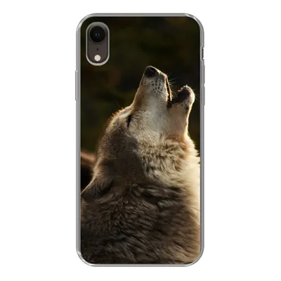 Produktbild von MuchoWow® Handyhülle Schutzhülle Hülle für iPhone XR Wolf - Grau - Tiere Silikon Softcase Handy Hülle - Schutzdeckel