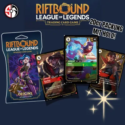 Produktbild von Riftbound: League of Legends Origins - KARTENPAKET 20 KARTEN MIT HOLO
