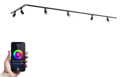 Image de HOFTRONIC - Kit système de rails 6 spots RGBWW GU10 IP20 230V Noir