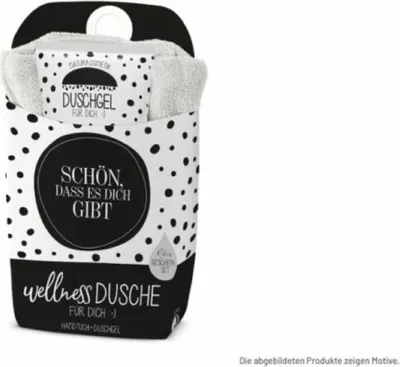 Produktbild von la Vida Wellness-Dusche Geschenkset mit Punkte Duschgel+Baumwoll-Handtuch, Serie-Mädels (HSchön das es Dich gibt))