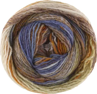 Produktbild von Lana Grossa - Gomitolo Intenso 0235 dotterg senfgelb eierschale graubeige violett jeansgrau hellgrau grau