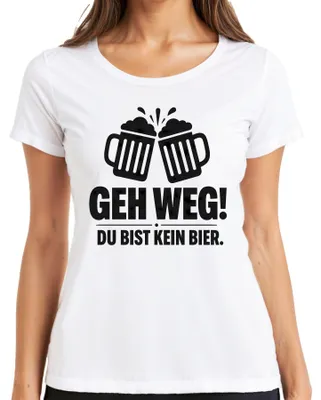 Immagine prodotto di Maglietta da donna, colore bianco, taglia S, con la scritta: "Vattene, non sei birra. Divertente, per bere, festa, regalo, alcol, addio al nubilato."