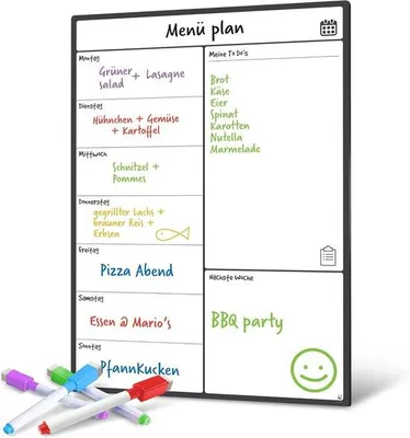 Produktbild von Famanu Wochenplaner A3 - Abwaschbares magnetisches Whiteboard für die Küche