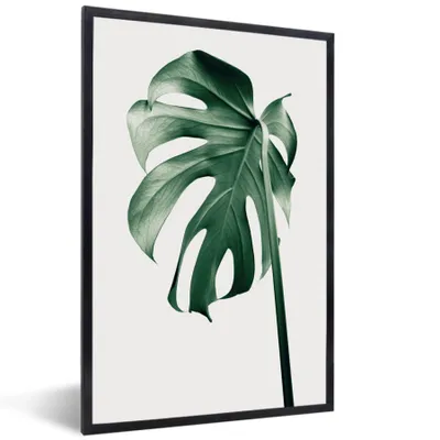 Produktbild von MuchoWow® Gerahmtes Poster Monstera - Blätter - Grün - Stilleben 60x90 cm - Poster mit Schwarzem Bilderrahmen Wandposter Rahmen Foto Bilder - Kunst
