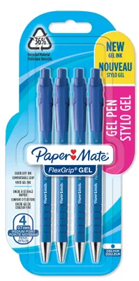 Zdjęcie produktu dla Papermate FlexGrip Gel, Długopis żelowy wysuwany, Niebieski, Niebieski, Guma, Średni, Okrągły