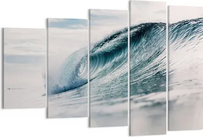 Produktbild von Bild auf Leinwand - Leinwandbild - 5 Teile - Welle Meer Ozean - 150x100cm - Wand Bild - Wanddeko - Wandbilder - Leinwanddruck - Bilder - Wanddekoration - Leinwand bilder - Wandbild - EG150x100-4516