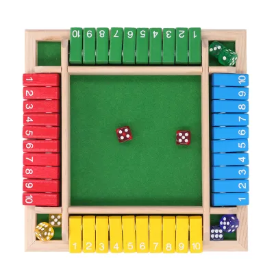 Immagine prodotto di Gioco da tavolo con dadi in legno per casa, pub, vacanze, feste, 4 giocatori, tavolo di famiglia, giochi matematici per adulti e bambini