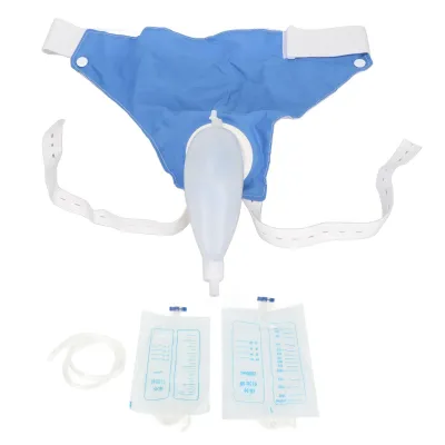 Image de Poche à urine portable avec cathéter, 1 000 ml ou 2 000 ml, pour les hommes, les personnes âgées souffrant d'incontinence urinaire et les patients alités
