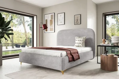 Produktbild von Polsterbett LANA mit Bettkasten, Bett 180x200, Doppelbett mit Stauraum und Lattenrost, Boxspringbett-Optik, ohne Matratze, Schlafzimmer - Hellgrau