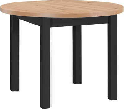 Produktbild von Klappbarer runder Tisch aus Holz "Poli 4", 100-180 x 100 cm, artisan, schwarz