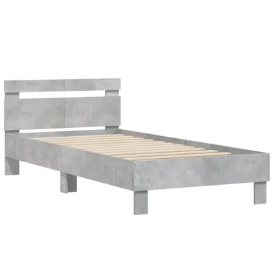 Produktbild von Bettgestell mit Kopfteil Betongrau 100x200 cm Holzwerkstoff