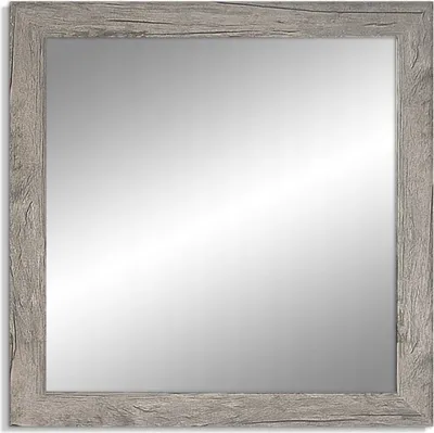 Produktbild von RAMIX Spiegel mit Rahmen, 5 Farben Rahmen, Rahmenleiste: 40 mm breit und 18 mm hoch, Rahmen Farbe: graues Holz, Breite 37 cm x Höhe 37 cm