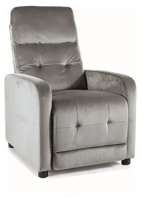 Image de Fauteuil inclinable en velours "Otus" - Velvet - Gris foncé - l 66 x H 100 cm