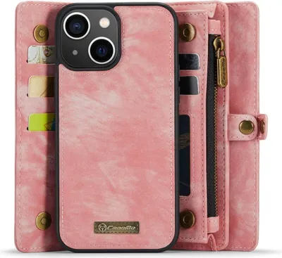 Produktbild von iPhone 13 Hülle - CaseMe 008 2-in-1 Klapphülle & Back Cover mit Brieftasche - Pink