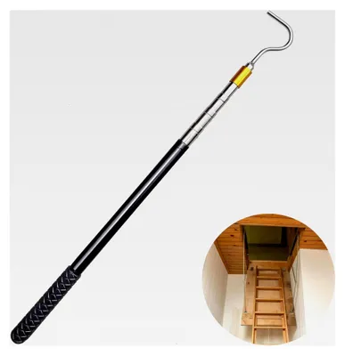 Produktbild von Teleskopische Kleiderstange, erweiterbar von 48 bis 150 cm, mit Dachhaken und Haken für Sonnensegel, Bootshaken, Poolroboter und Markisenöffner für Wohnmobile