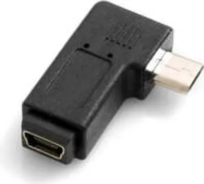 Produktbild von SYSTEM-S Mini USB Buchse auf Micro USB Stecker 90° Rechts Gewinkelt Winkelstecker Adapter