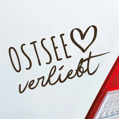 Produktbild von Auto Aufkleber Ostsee verliebt Herz See Osten East Liebe Car 19x10 cm Braun Sticker Heckscheibenaufkleber