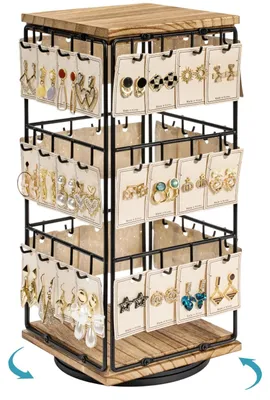 Immagine prodotto di Omgoods - Organizer per orecchini girevole a 360° con 48 ganci