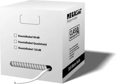 Produktbild von Megasat 100150 Koax 120dB Kabel Pull-Out-Box 305m weiß