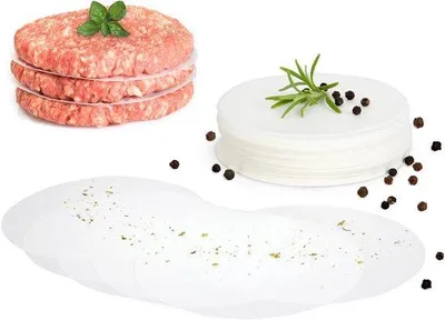 Productafbeelding van Famanu bakpapier, 1000 vel, diameter 11 cm, antiaanbaklaag, geschikt voor burgers en cheeseburgers