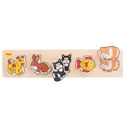 Immagine prodotto di Bigjigs Baby Puzzle in legno con inserti di animali domestici