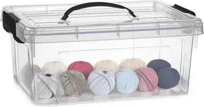 Produktbild von Aufbewahrungsbox mit Deckel - transparent grau - 8.5 Liter - 36 x 26 x 15 cm - Kunststoff