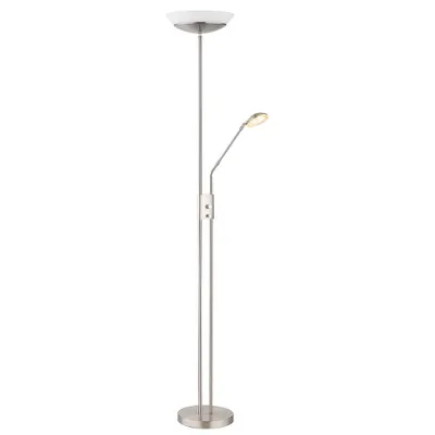 A floor lamp with a main light and a reading arm, shown against a white background.