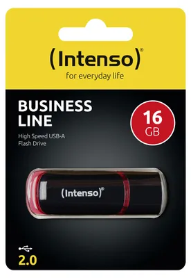 Obrázek produktu pro Intenso 16GB USB2.0, 16 GB, USB Typ-A, 2.0, 28 MB/s, Čepice, Černá, Červená
