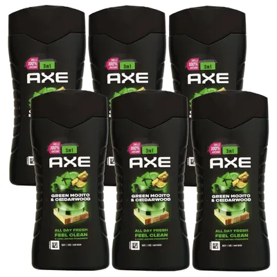 Productafbeelding van Axe Green Mojito & Cedarwood, 6 x 250 ml douchegel. Douchegel set