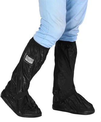 Obrázok produktu pre Vodotesné protisklzové nohavice do dažďa pre motocyklové topánky (XL, čierne)