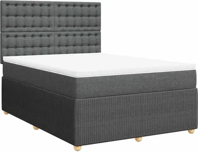 Produktbild von vidaXL Boxspringbett mit Matratze Dunkelgrau 140x190 cm Stoff
