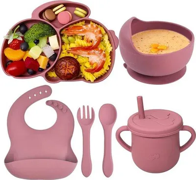 Produktbild von Famanu Silikon-Babybord mit Fächern - Antirutsch-Kinderplatzmatte mit Saugnäpfen