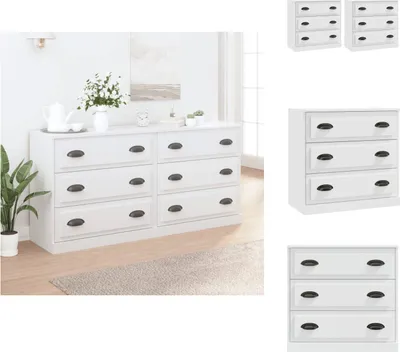 Produktbild von vidaXL Sideboards 2 Stk. Weiß Holzwerkstoff -  Sideboards