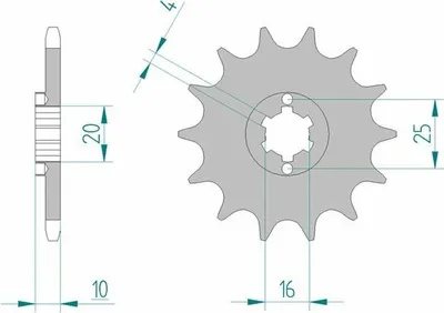 Produktbild von AFAM Stahl Standard Ritzel vorne - 520