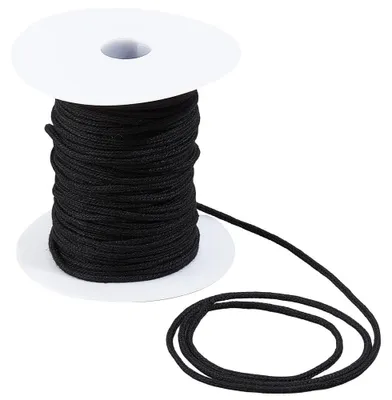 Productafbeelding van Katoenen Touw - 30 meter x 2,5 mm - Voor Macramé, DIY Projecten en Handwerken - Zwart