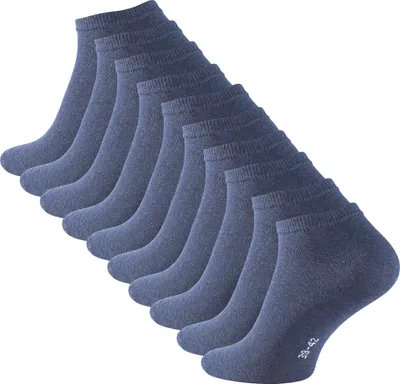 Produktbild von Cotton Prime® 10 Paar COTTON-Essentials Sneaker-Socken 35-38 Jeansblau