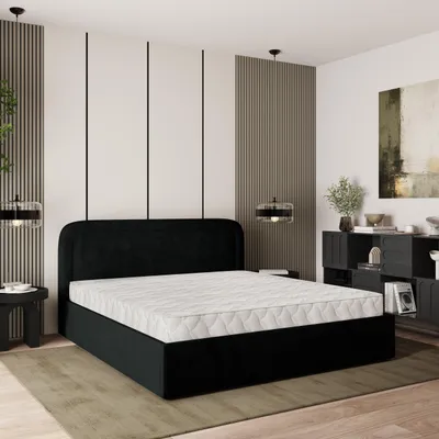Produktbild von Masseno Polsterbett BENIRA K 200x200 cm, Polsterbett mit Bettkästen -Schwarz, KRONOS 07