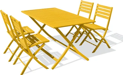 Image de Ensemble repas de jardin 4 places en aluminium