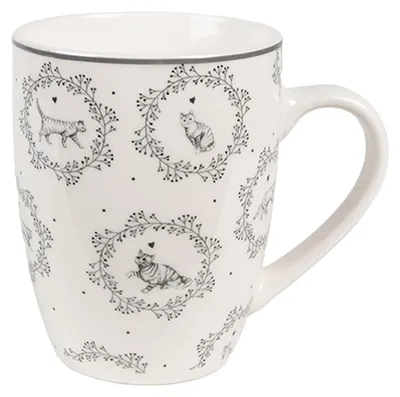 Immagine prodotto di Tazza Clayre & Eef 325 ml Gatti in porcellana bianca e grigia