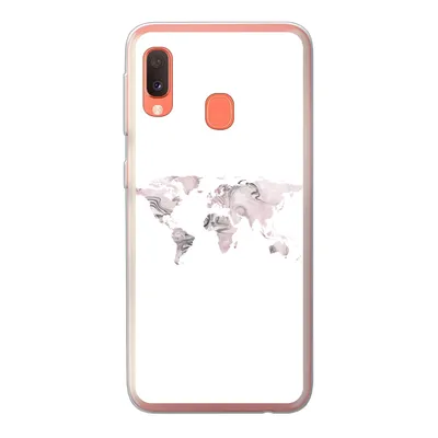 Produktbild von MuchoWow® Handyhülle Schutzhülle Hülle für Samsung Galaxy A20e Weltkarte - Marmor - Grau Silikon Softcase Handy Hülle - Abdeckung