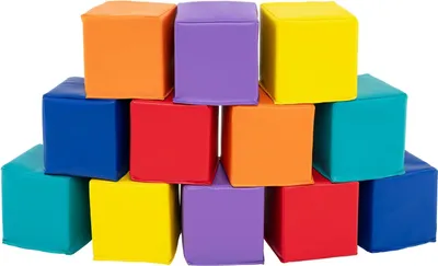 Produktbild von GOPLUS 12-teiliges Schaumstoff-Bausteine, 14 x 14 cm Softbausteine für Kleinkinder zum Klettern, weiches Bausteinset für Kleinkinder, farbenfroh