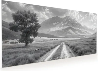 Produktbild von Küchenrückwand Spritzschutz Glas mit Motiv Berglandschaft Weg 40 x 40 cm