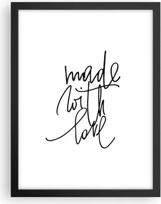 Produktbild von Gerahmtes Poster - Schwarzer Rahmen - Erstellt mit Liebe - 30x40 cm - Wand Bild - Wanddeko - Wandbilder - Kunstposter - Wandposter - Bilderrahmen - Bilder - Kunstdruck - P2BPA30x40-4499