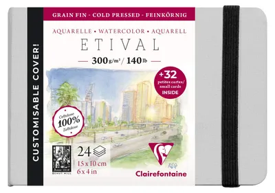 Immagine prodotto di Clairefontaine Carta per acquerello 10x15, 32 fogli, 300 g/m², grana fine