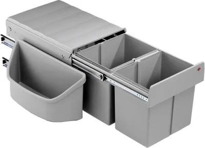 Produktbild von Wesco Einbau-Abfallsammler Corner Boy Double 782652-85 - 32 Liter (2x16 Liter), alugrau/silber, mit Vollauszug